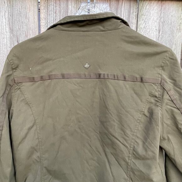 Prana Bomber Jacket Womens Full Zip Mock Neck Pockets Olive Green Size Large - Picture 7 of 9